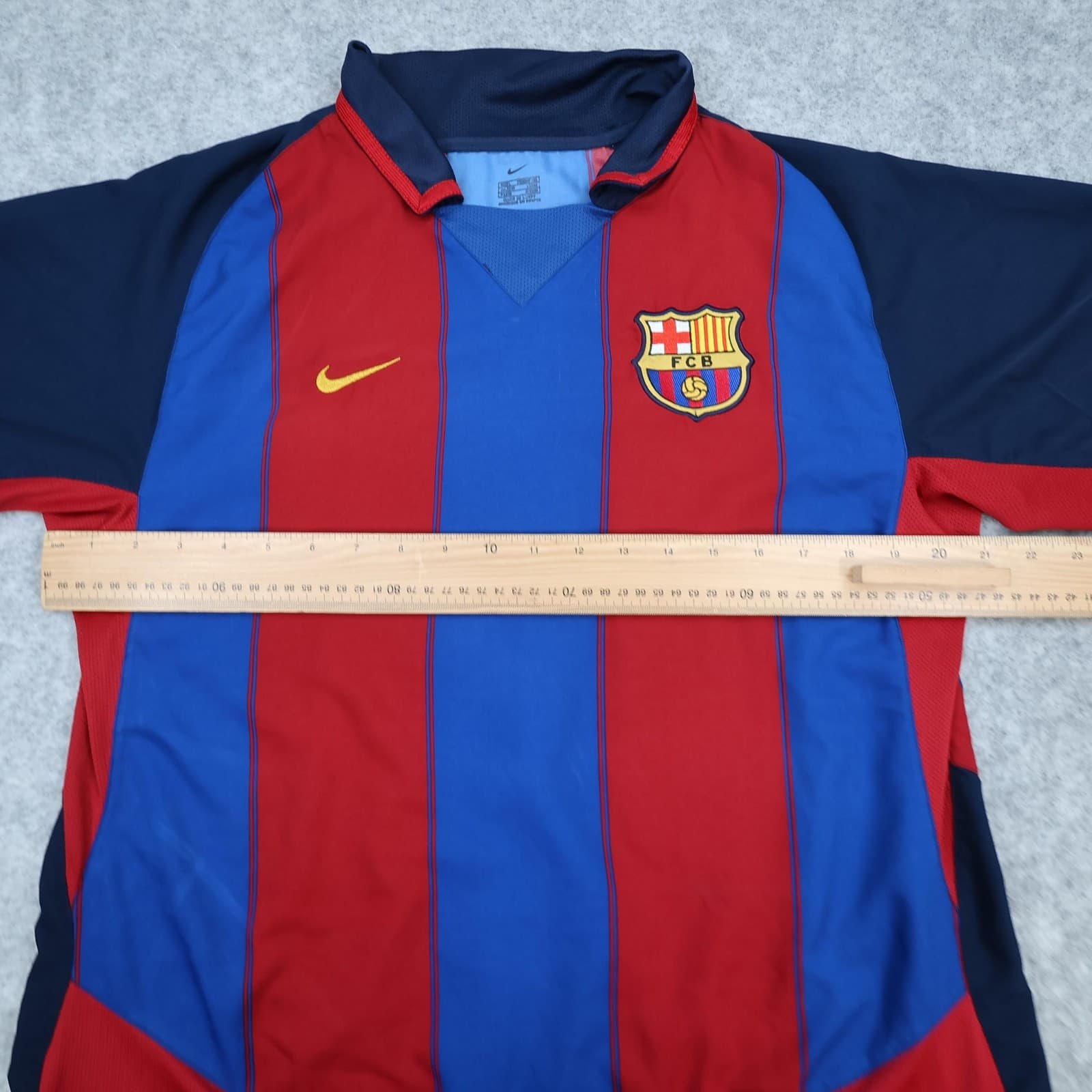 Vintage Barcelona Shirt Mens Large Red Blue Home 2003 2004 Nike Ronaldinho 10 photo 10