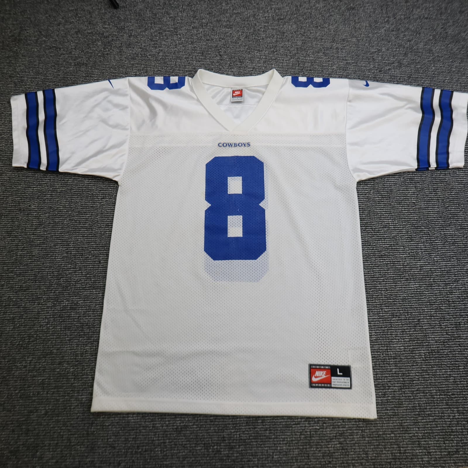 Dallas Cowboys Jersey Large Nike Navy Troy Aikman NFL 1995 American Football photo 2