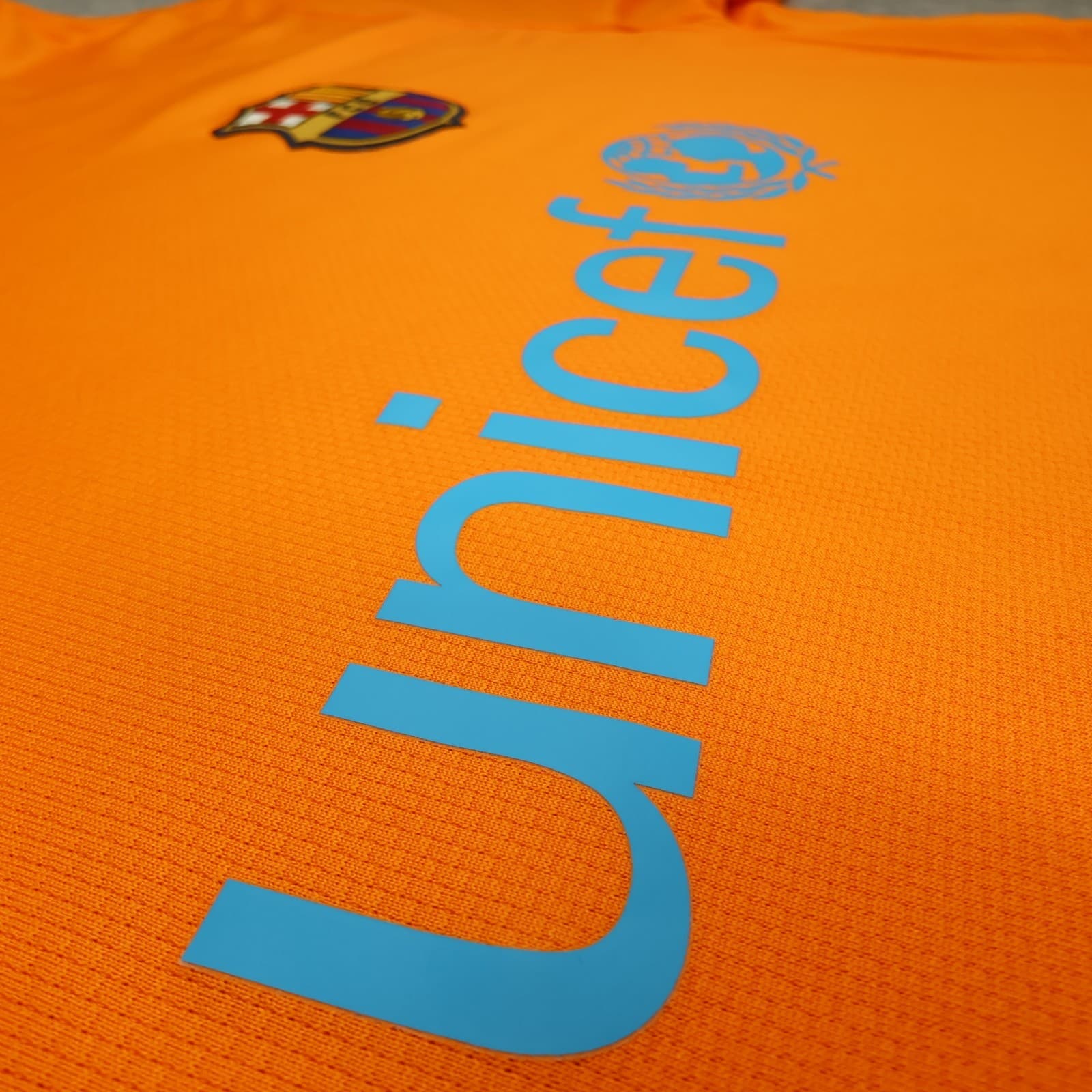 Vintage Barcelona Shirt 2XL Orange Away Kit 2006 2007 Nike Soccer Jersey photo 7