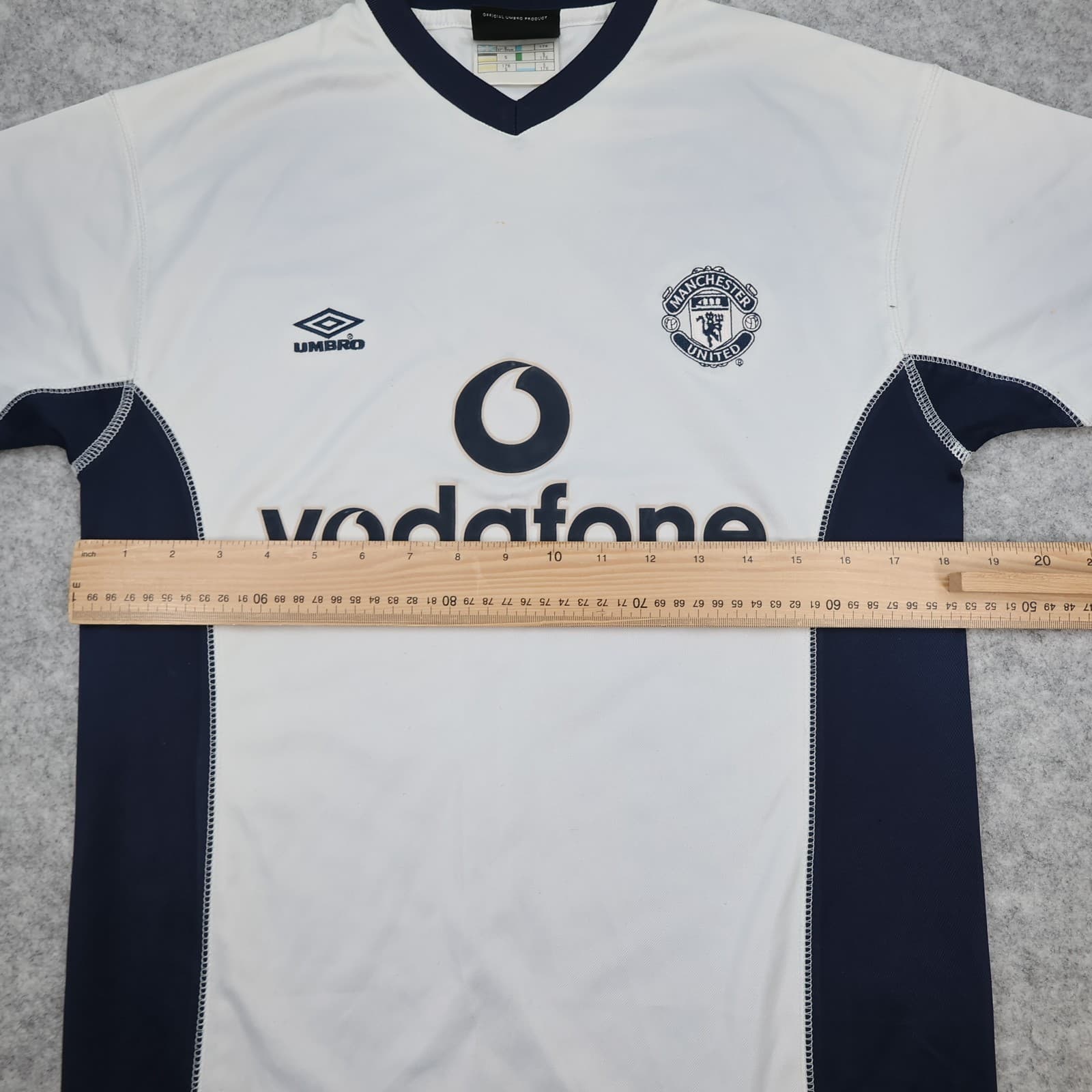 Manchester United Shirt Small Training White Kit 2000 2001 Umbro Jersey photo 11