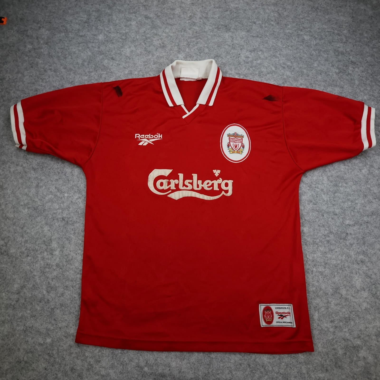Vintage Liverpool Shirt Medium Red Home Kit 1996 1997 Reebok Jersey 38/40 90s