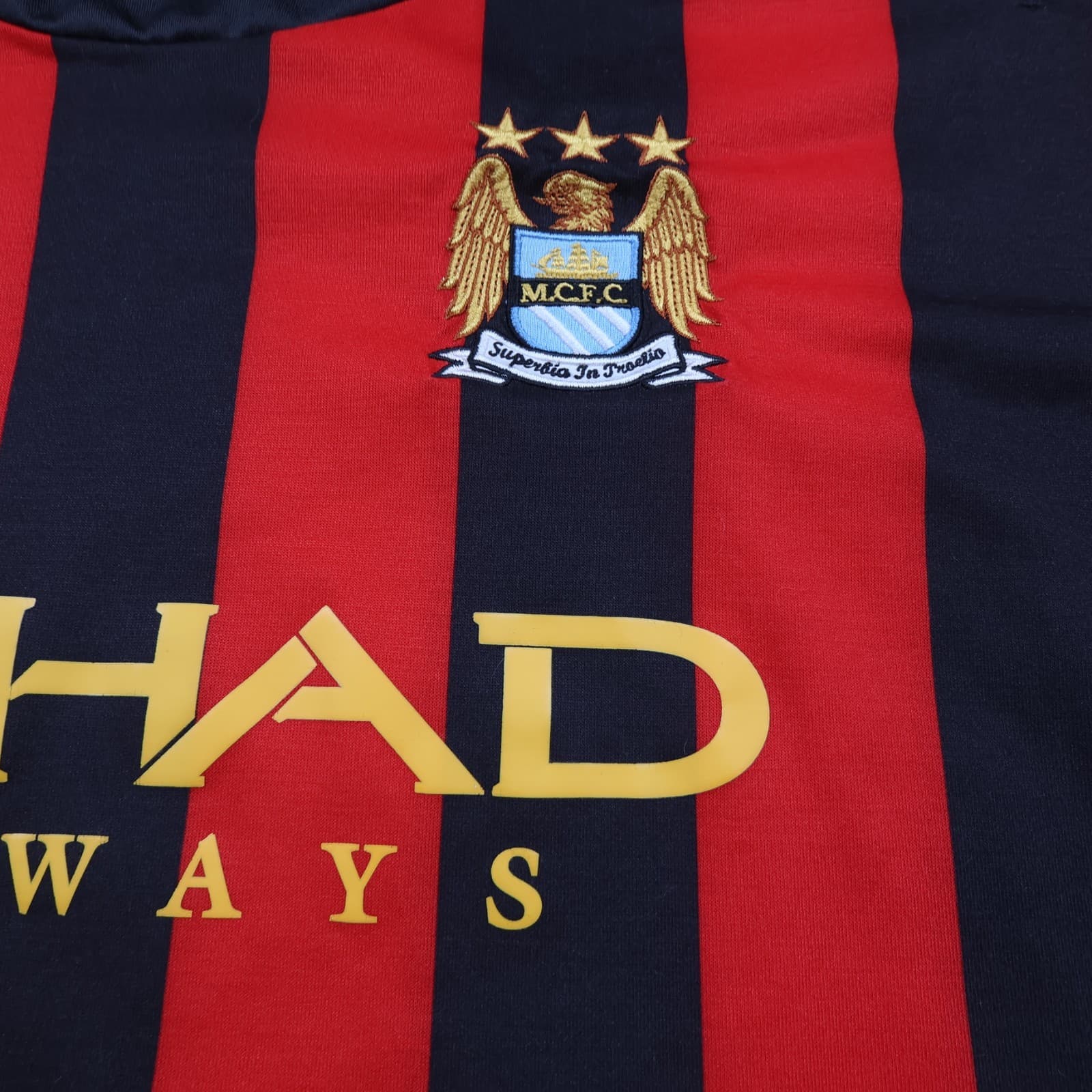Manchester City Shirt Large Red Away Kit 2011 2012 Yaya Toure Jersey 42" Jersey photo 5