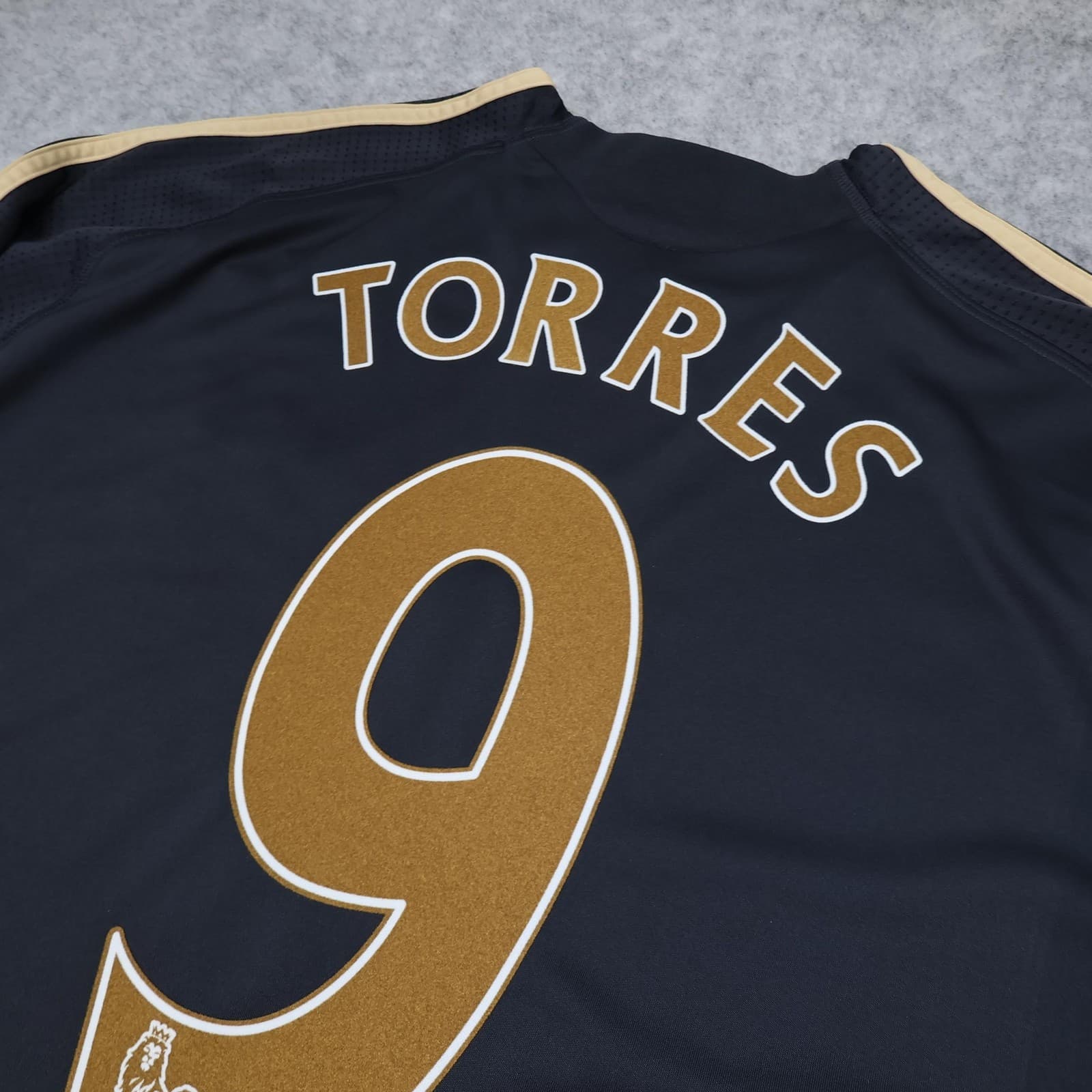 Liverpool Shirt Mens 3XL Black 2009 2010 Football Adidas Torres 9 Soccer Jersey photo 10