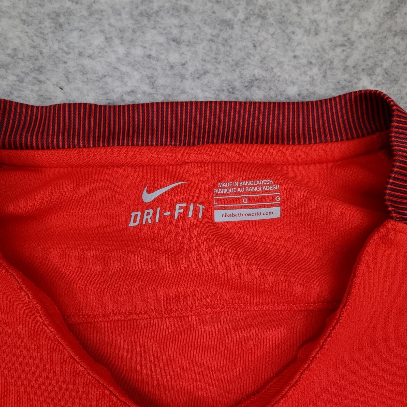 England Shirt Mens Large Red Away 2016 2017 Nike Dri Fit Soccer Jersey photo 5