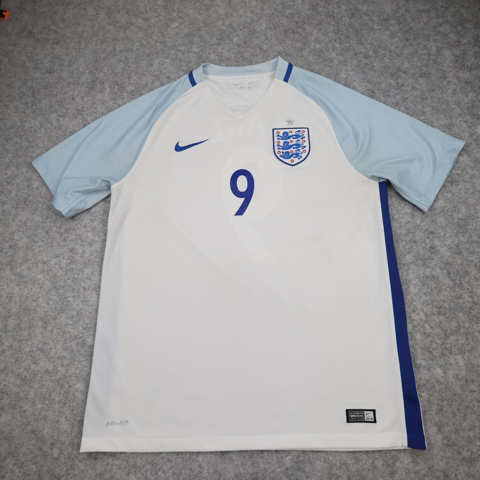 England Home Shirt Mens Large White 2016 2017 Football Nike Dri Fit Kane 9 photo 2