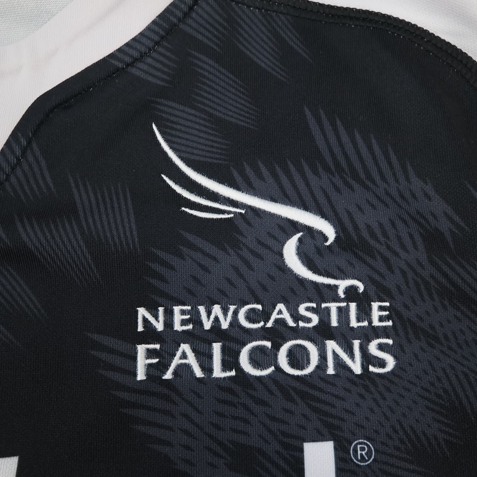 Newcastle Falcons Rugby Shirt Medium Training Kit Black Jersey 2023 2024 Macron photo 4