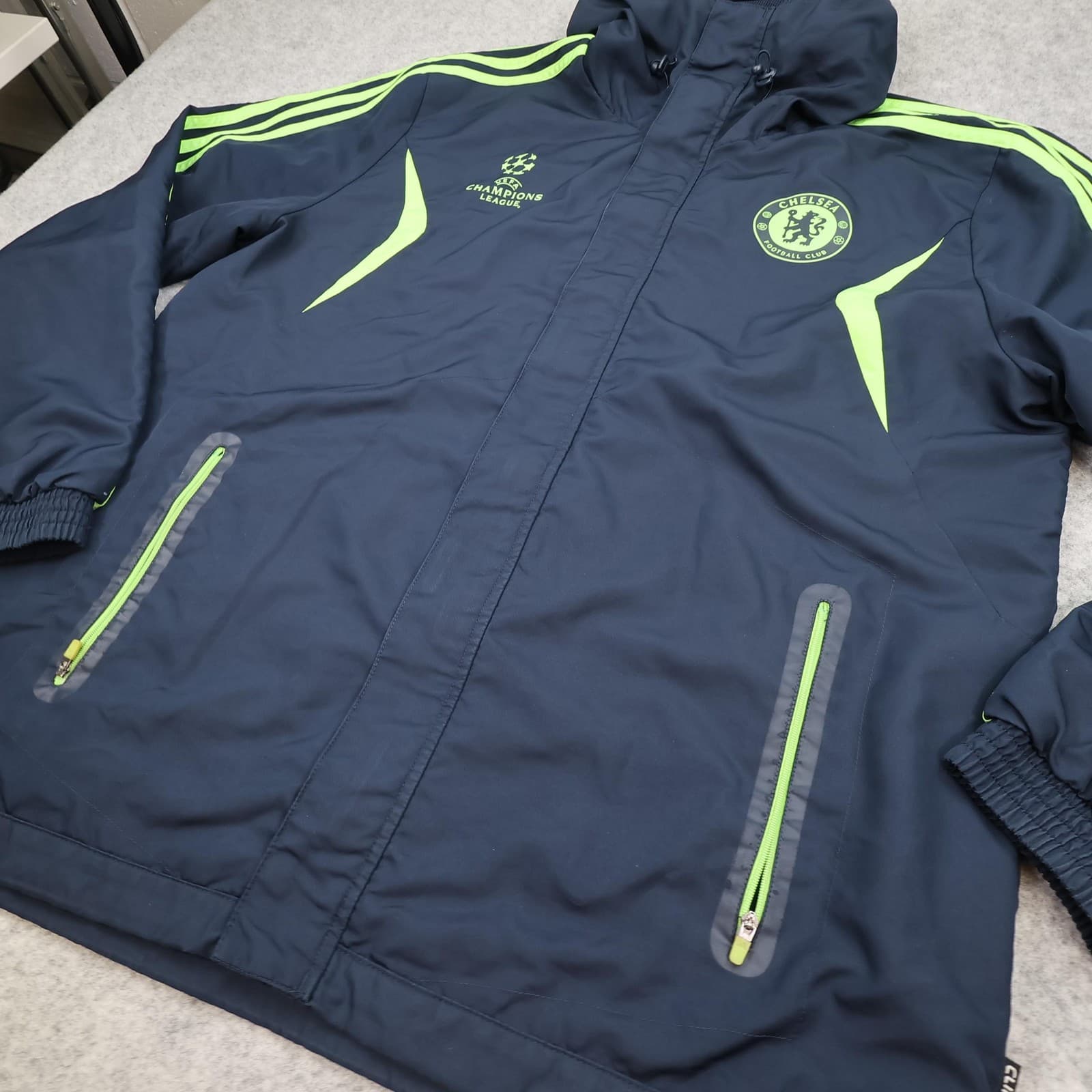 Chelsea Jacket Mens Large Navy 2010 2011 EPL Football Adidas Champions League photo 5