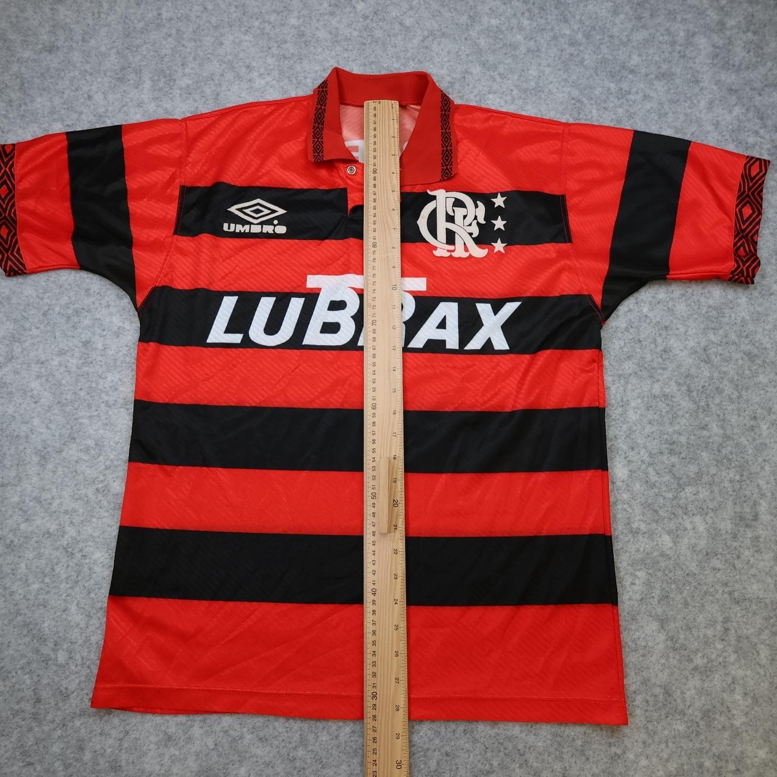 Vintage Flamengo Shirt Mens Medium Red Black Home 1993 1994 Umbro Lubrax 5 photo 12