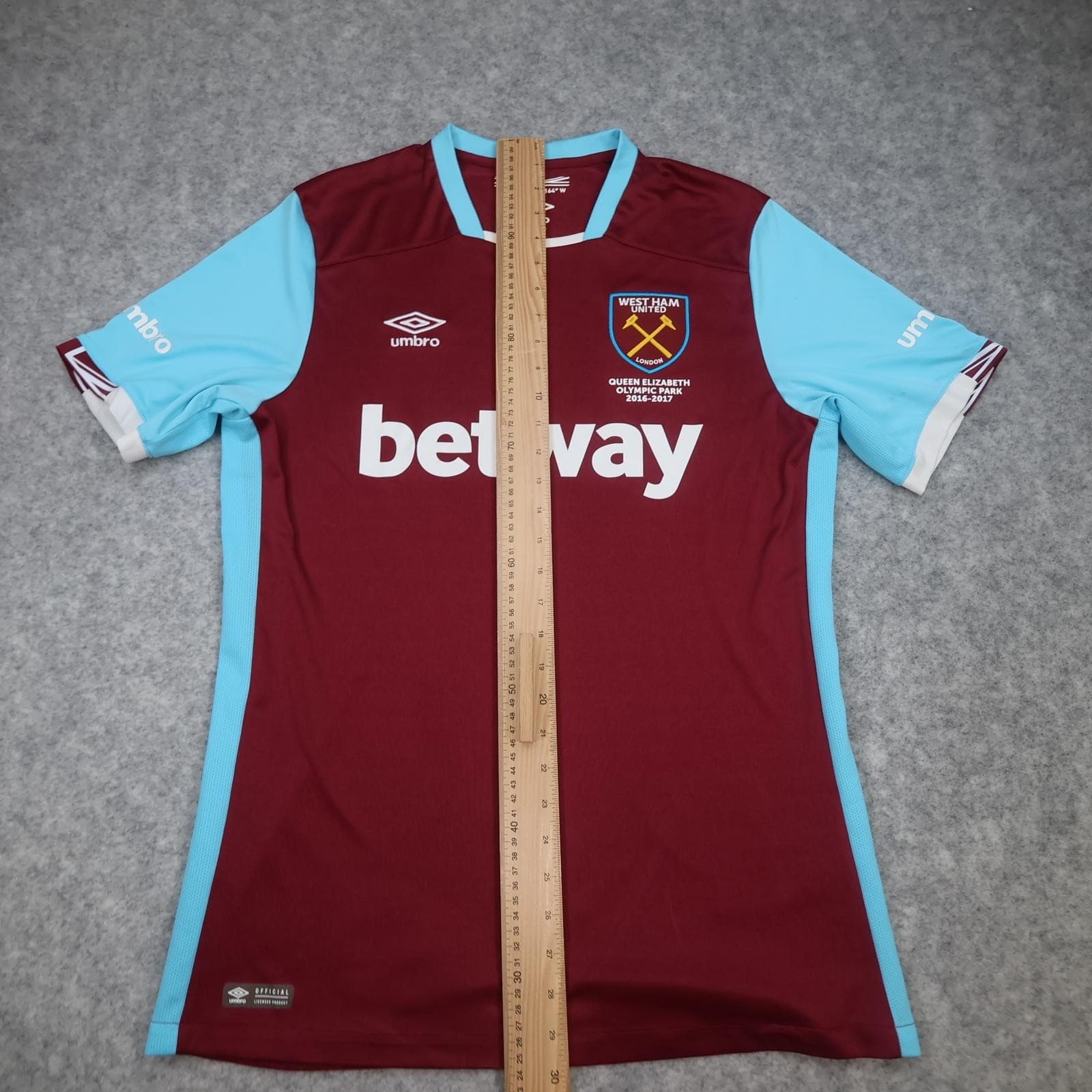 West Ham United Shirt Mens Large Red Home 2016 2017 EPL Football Umbro Jersey photo 11