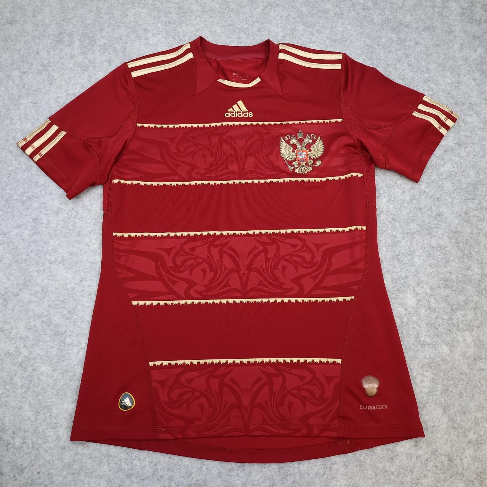 Russia Home Shirt Mens Small Red 2010 2011 Soccer Adidas Climacool Jersey