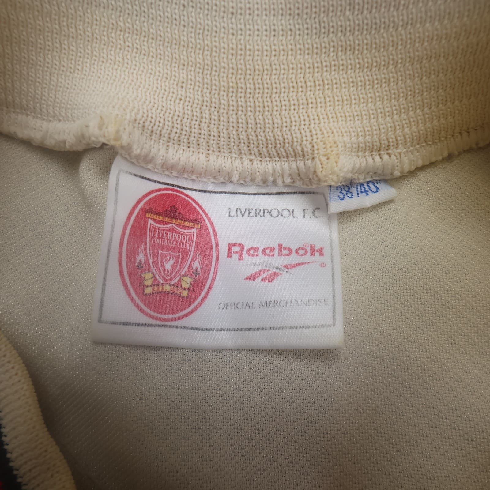 Vintage Liverpool Shirt Medium Beige Away Kit 1996 1997 Reebok Jersey 38/40 90s photo 8