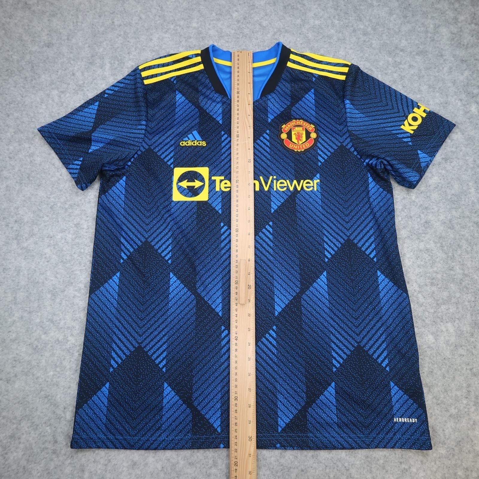 Manchester United Shirt Mens XL Blue 3rd Kit 2021 2022 Adidas McTominay 39 photo 13