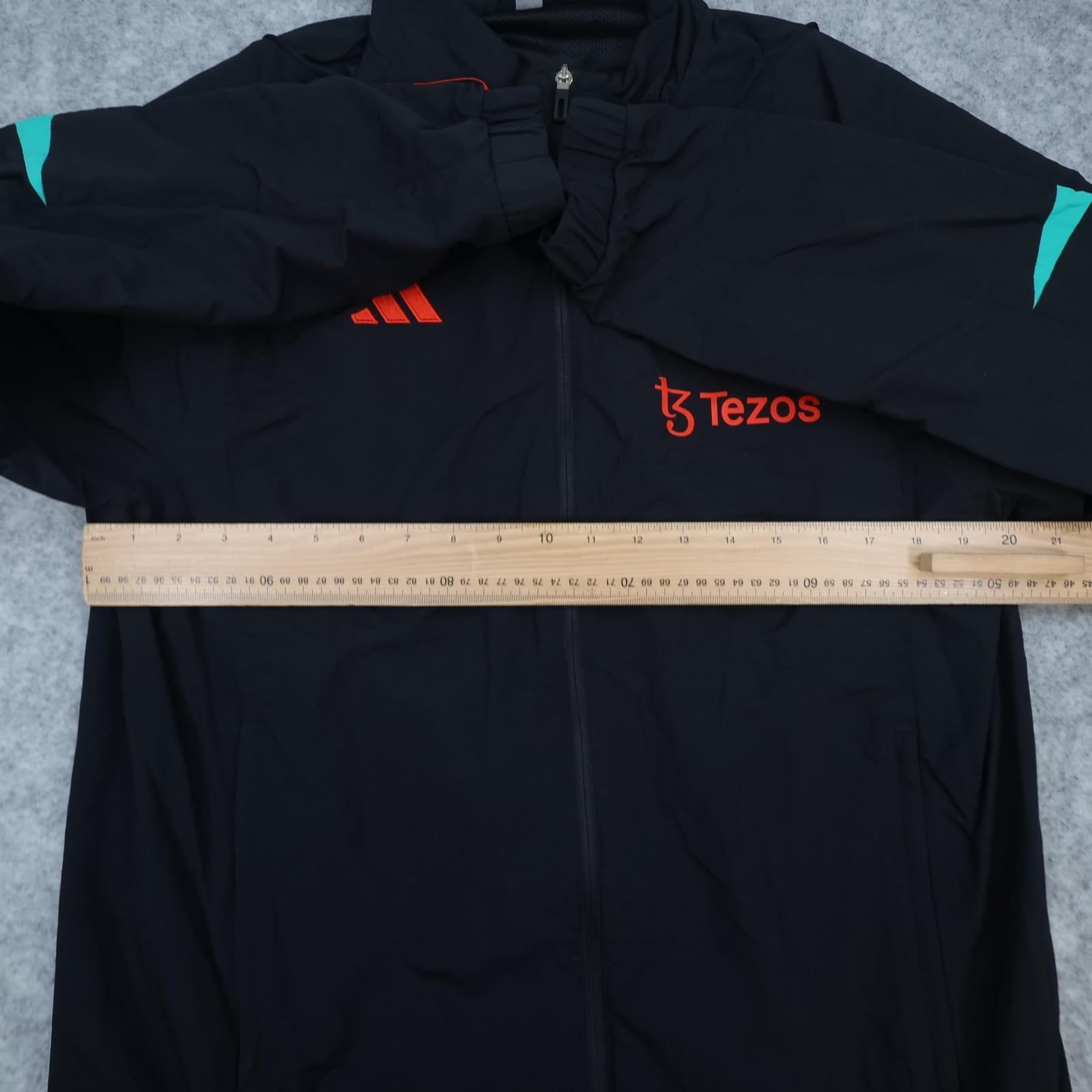 Manchester United Jacket Mens Large Black Football Adidas Tezos 22 23 Tracksuit photo 8