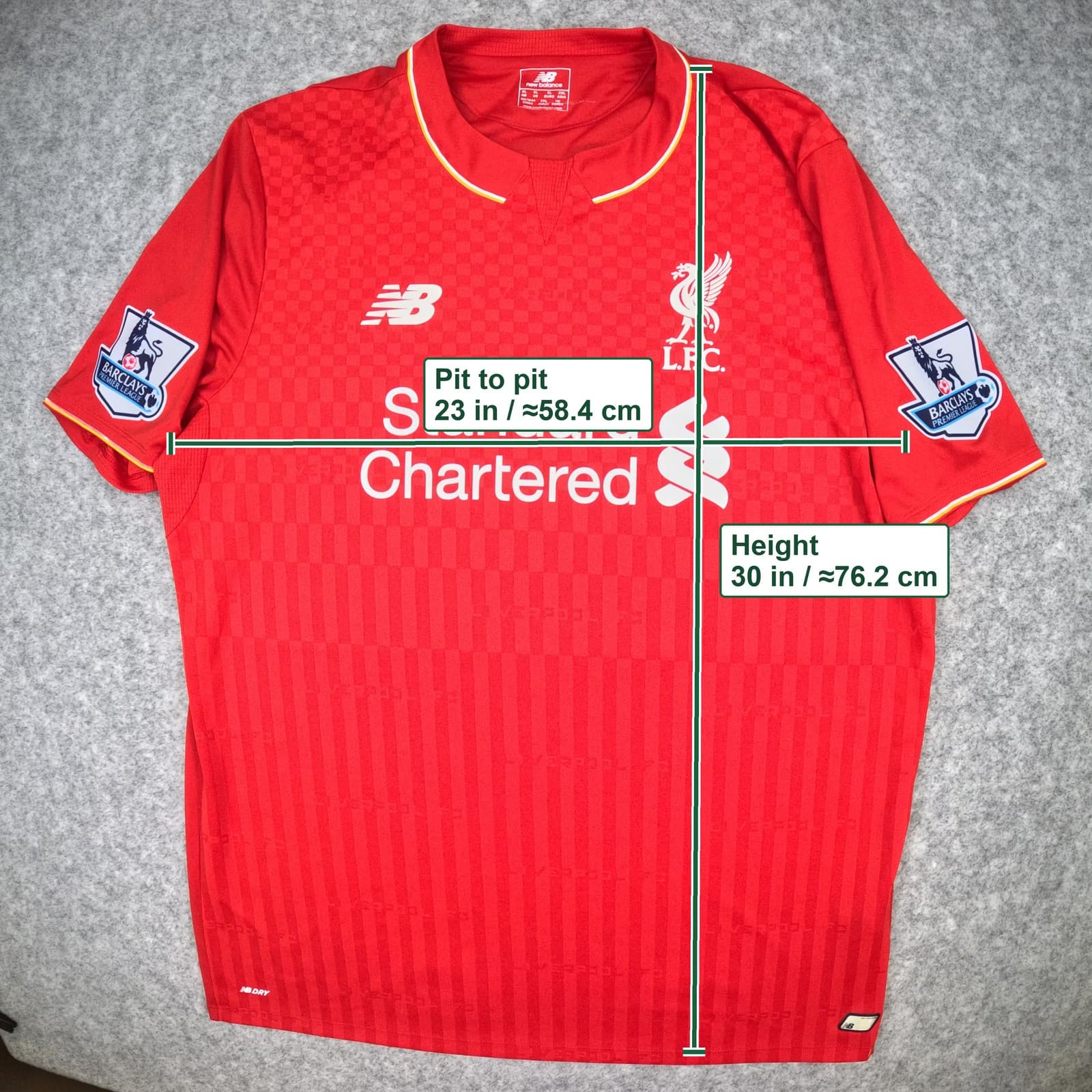 Liverpool Football Shirt XL Home 2015 2016 New Balance Henderson Soccer Jersey photo 3