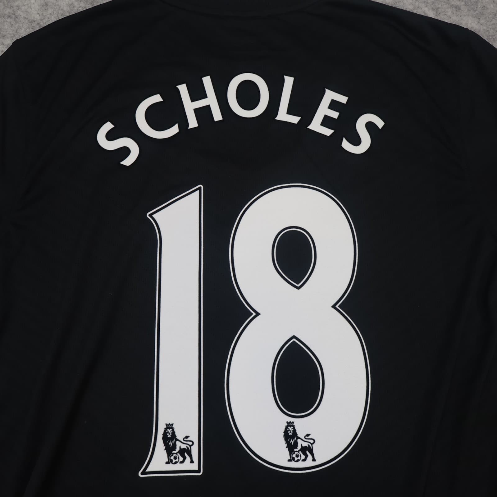 Manchester United Shirt Large Black Away Kit 2009 2010 Nike Jersey Paul Scholes photo 3