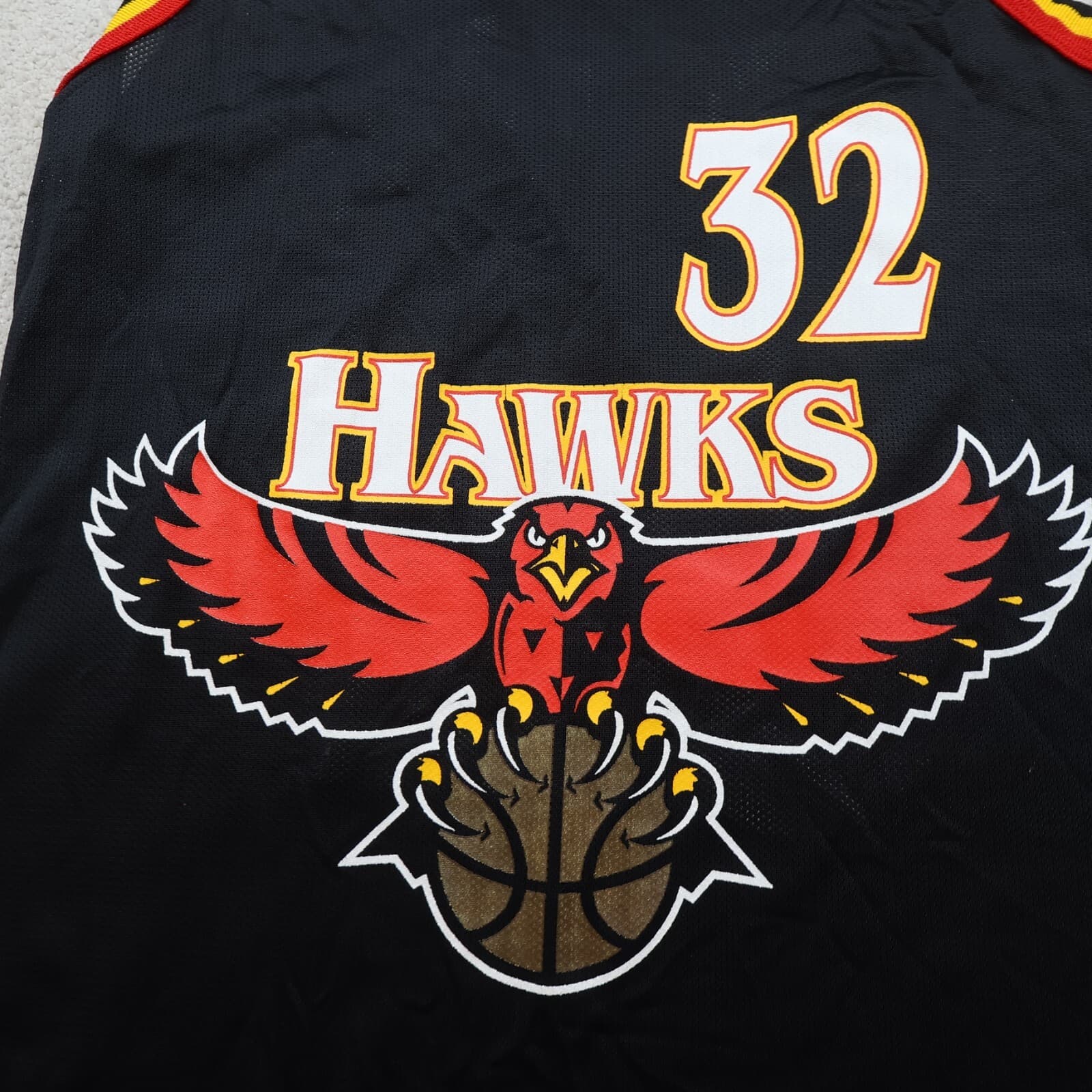Vintage Atlanta Hawks Jersey Large Champion 90s NBA Christian Laettner 44 photo 3