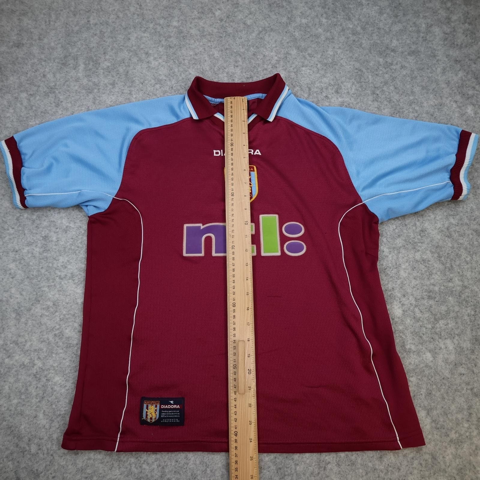 Vintage Aston Villa Shirt Mens Medium Red Home 2000 2002 Football Diadora NTL photo 15