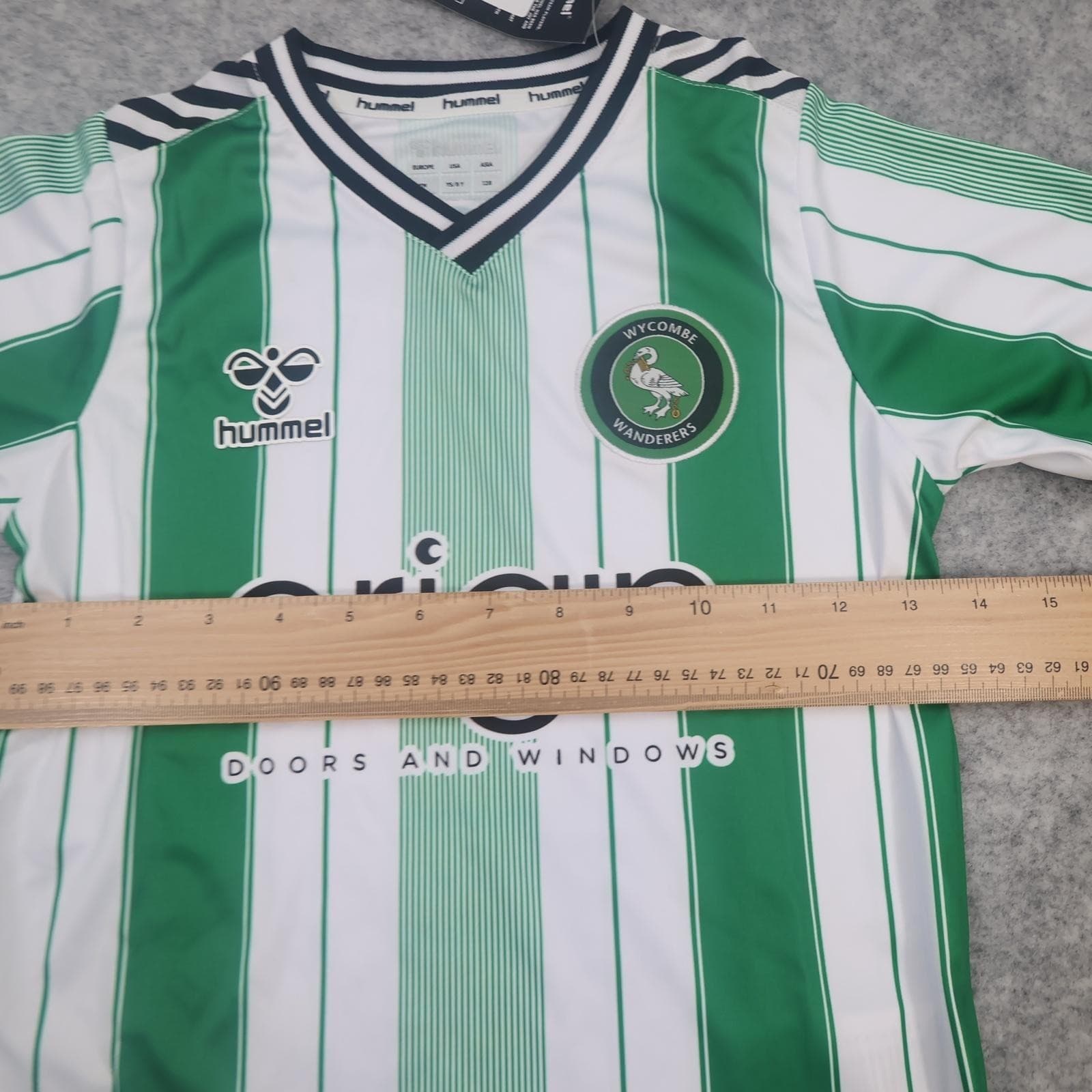 Wycombe Wanderers Away Shirt Youth 8-9 Years Green 2023 2024 EFL Football Hummel photo 11