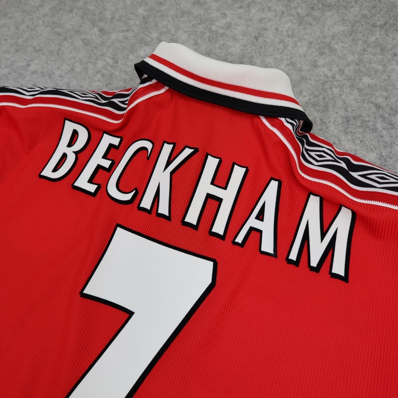 Manchester United Shirt Mens 2XL Home 1998 2000 Umbro Beckham 7 Soccer Jersey photo 9