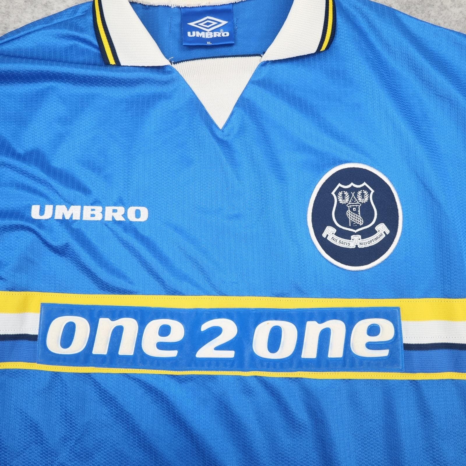 Vintage Everton Shirt Mens XL Blue Home EPL 1997 1998 Football Umbro One2one 90s photo 3
