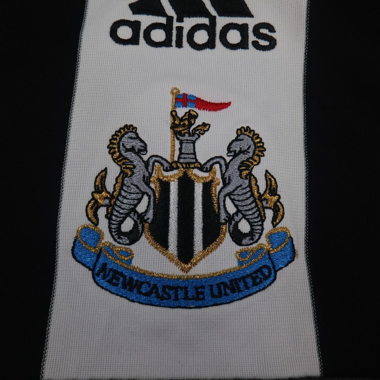 Newcastle United Shirt Extra Large Black Home Kit 2007 2009 Adidas Soccer Jersey photo 4