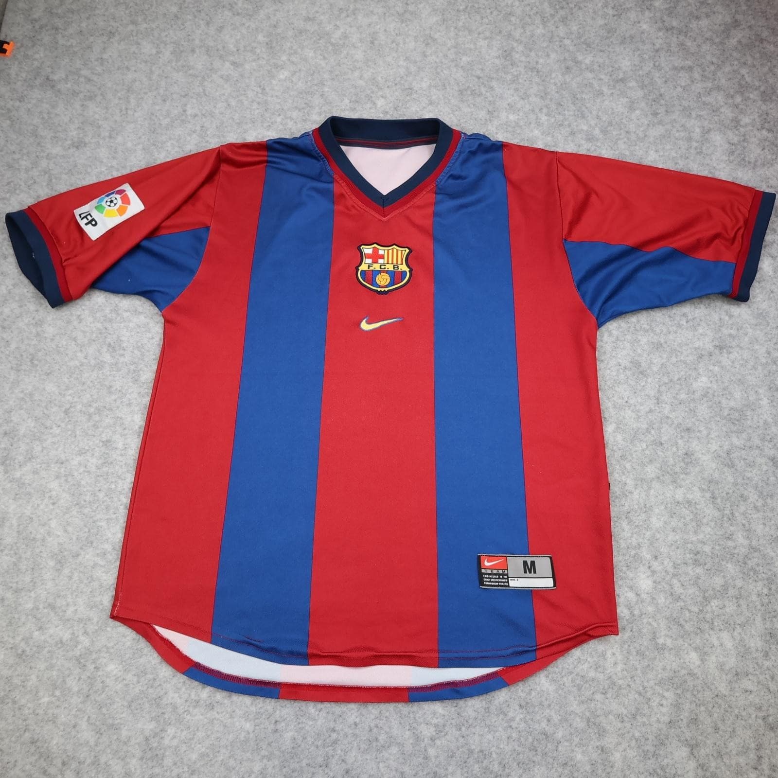 Vintage Barcelona Shirt Mens Medium Red Blue Home Football Nike 1998 1999