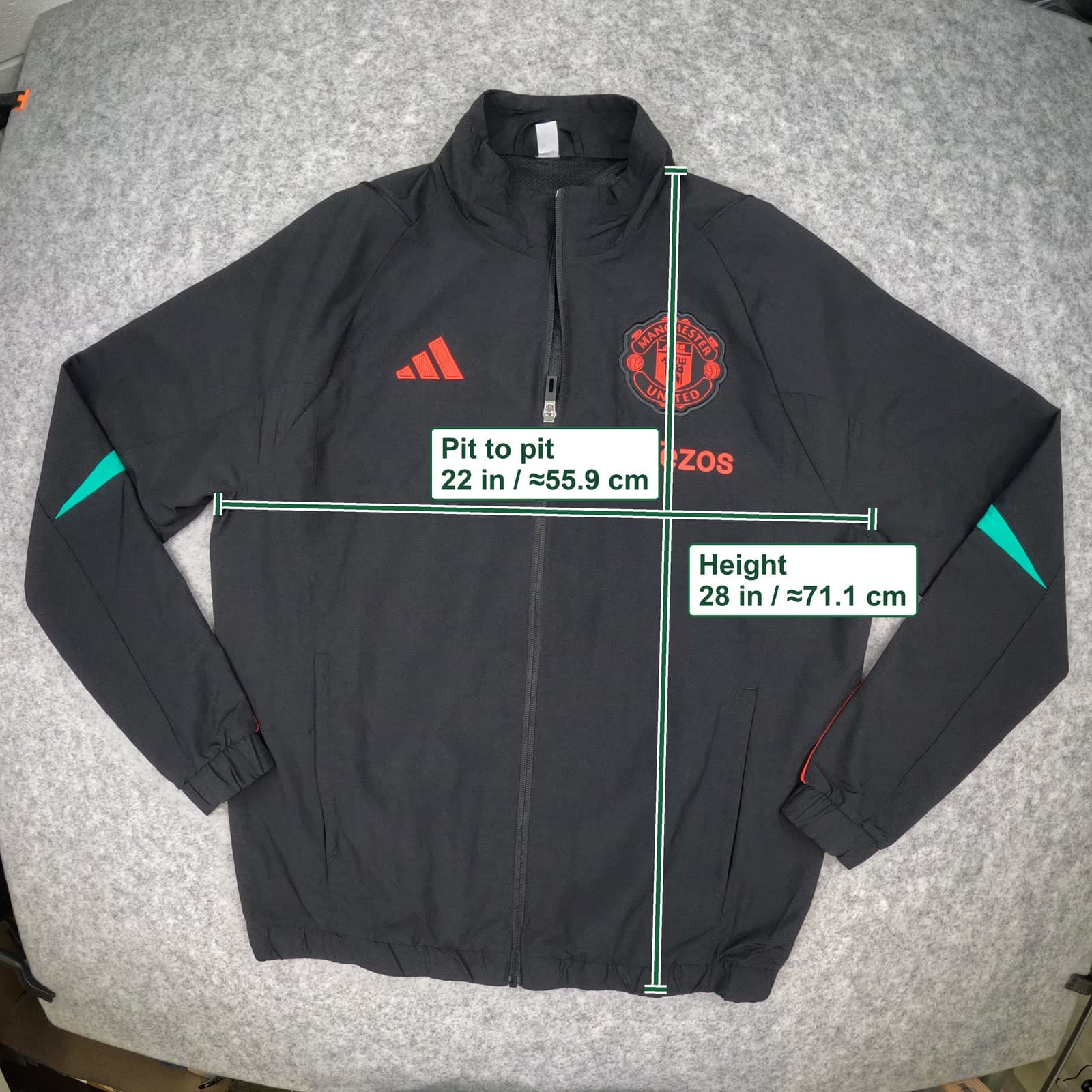 Manchester United Track Jacket Medium Black 2023 2024 adidas Long Sleeve photo 3