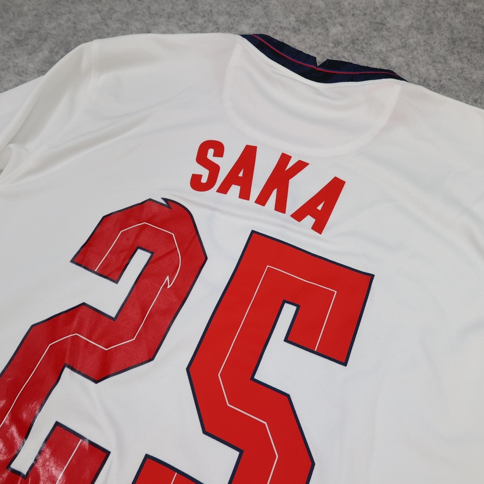England Home Shirt Mens Medium White 2020 2021 Football Nike Saka 25 Jersey photo 9