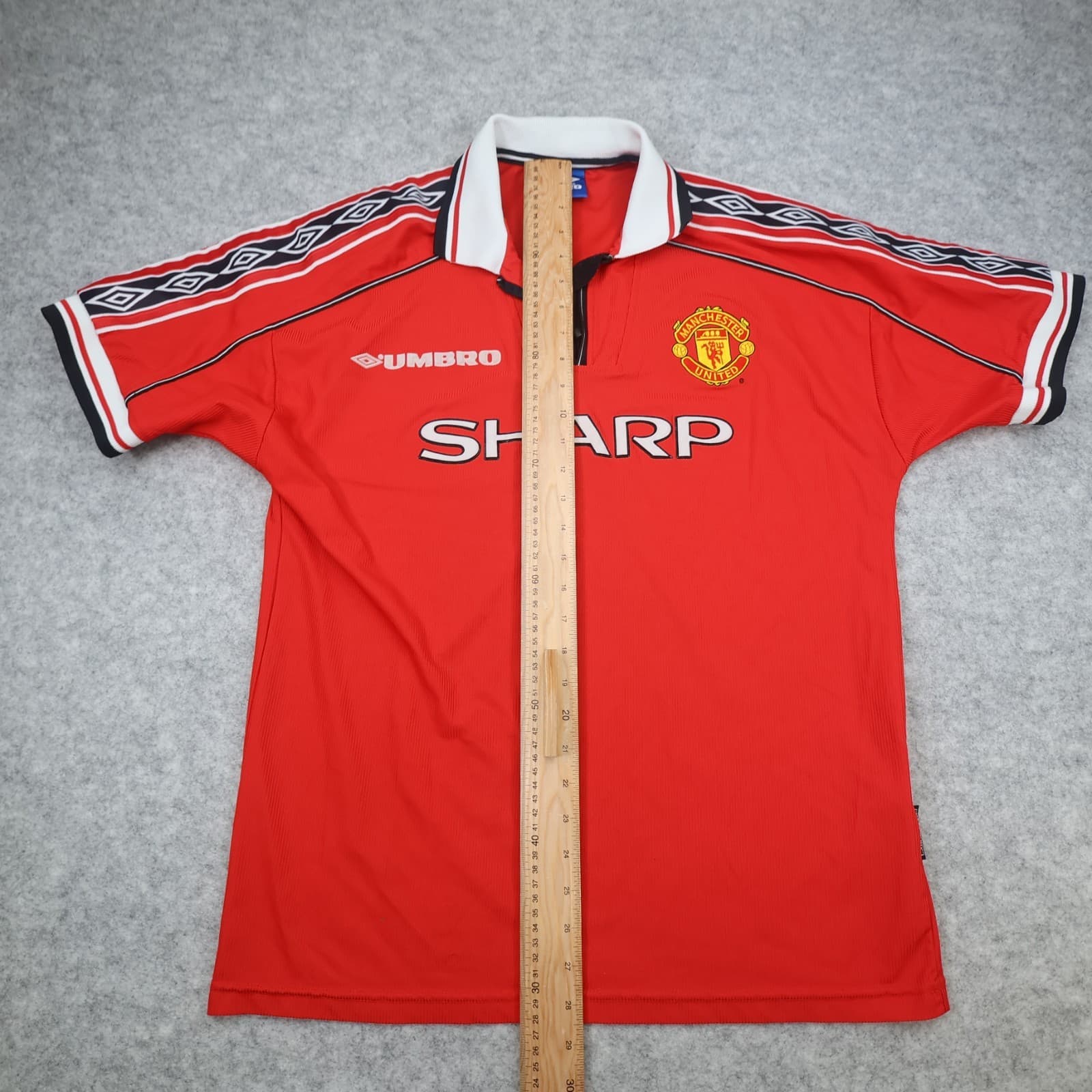 Vinatge Manchester United Shirt Large Red Home 1998 2000 Umbro Jersey Football photo 13
