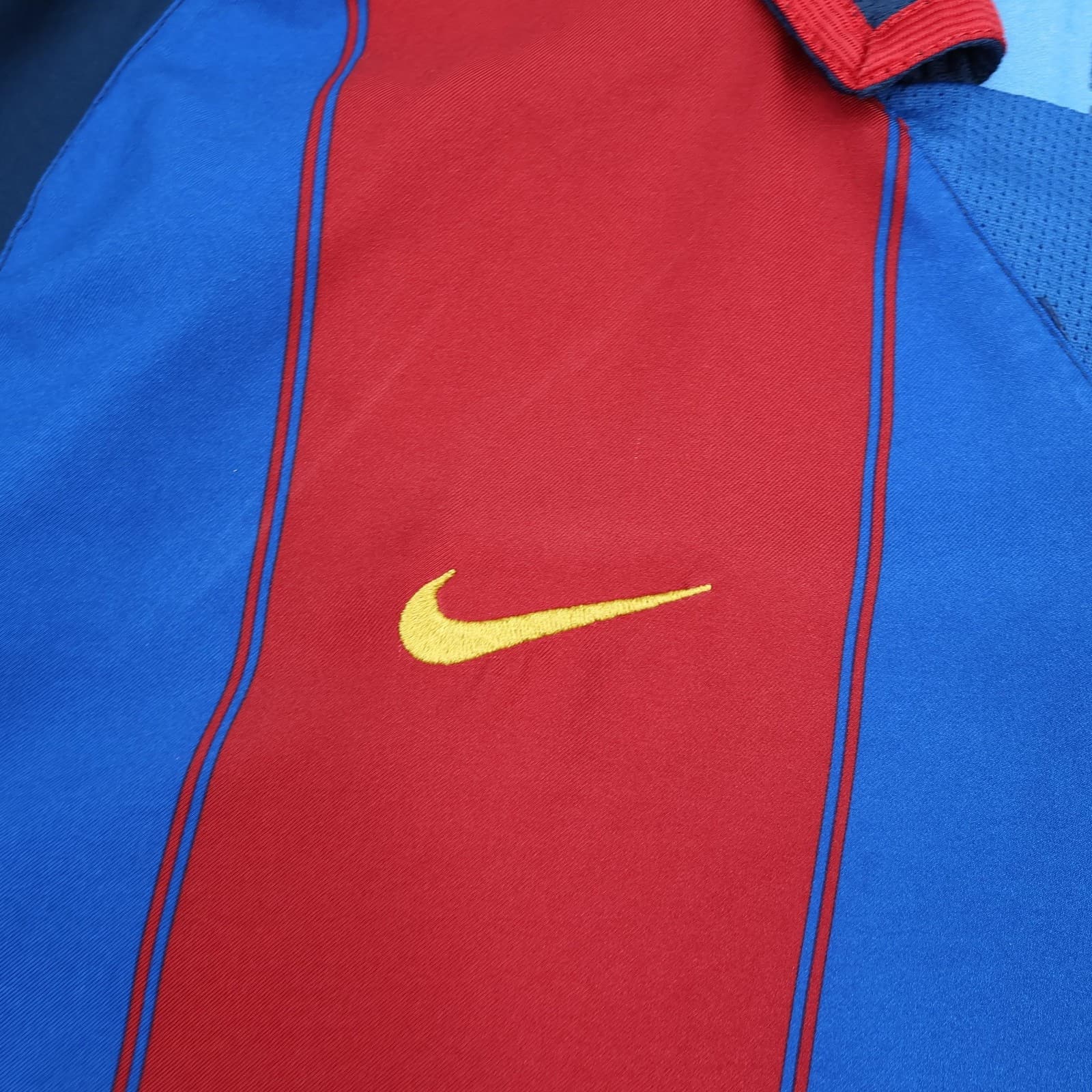 Vintage Barcelona Shirt Mens Large Red Blue Home 2003 2004 Nike Ronaldinho 10 photo 5