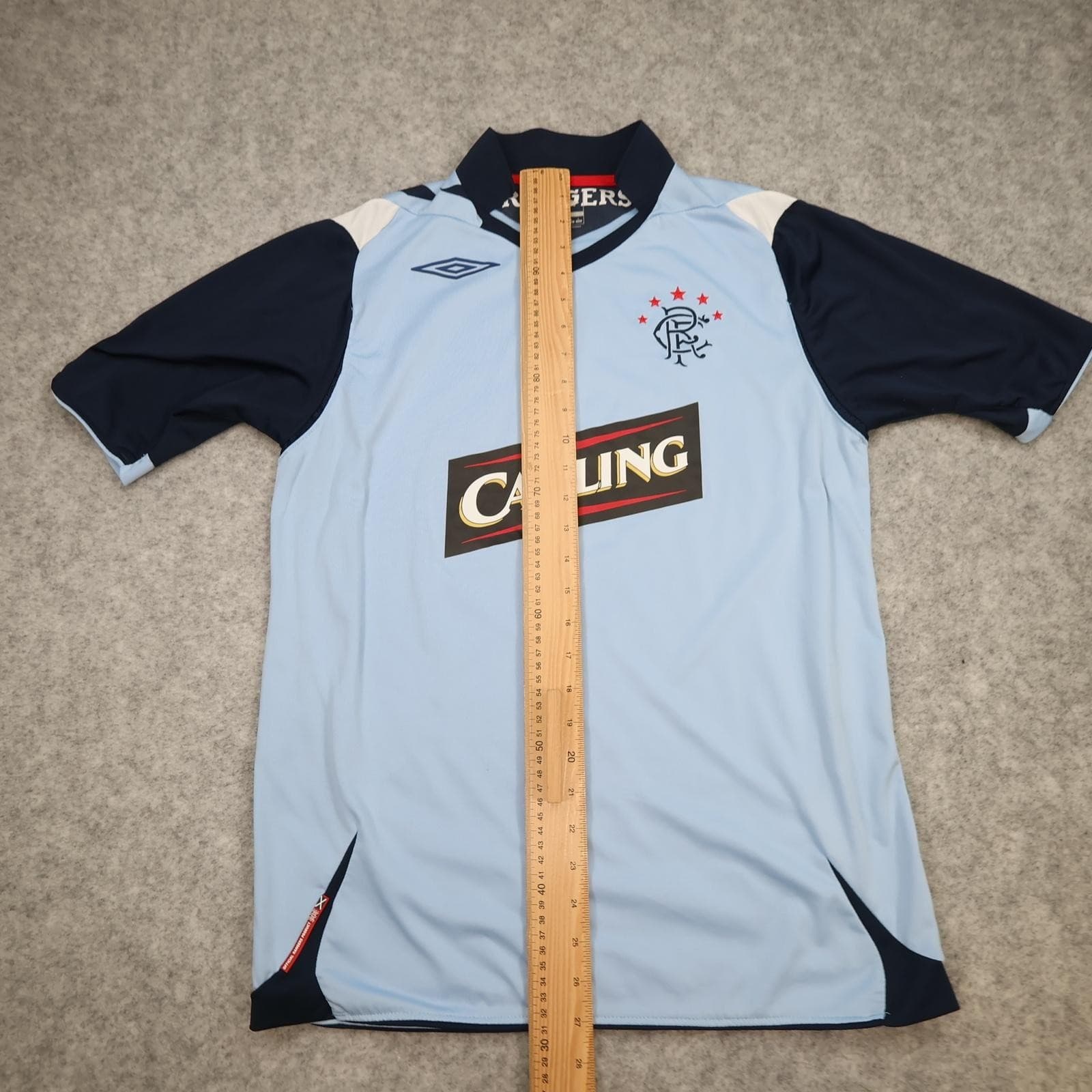 Rangers Shirt Mens Medium Light Blue Third 2006 2007 Umbro Carling Jersey photo 12