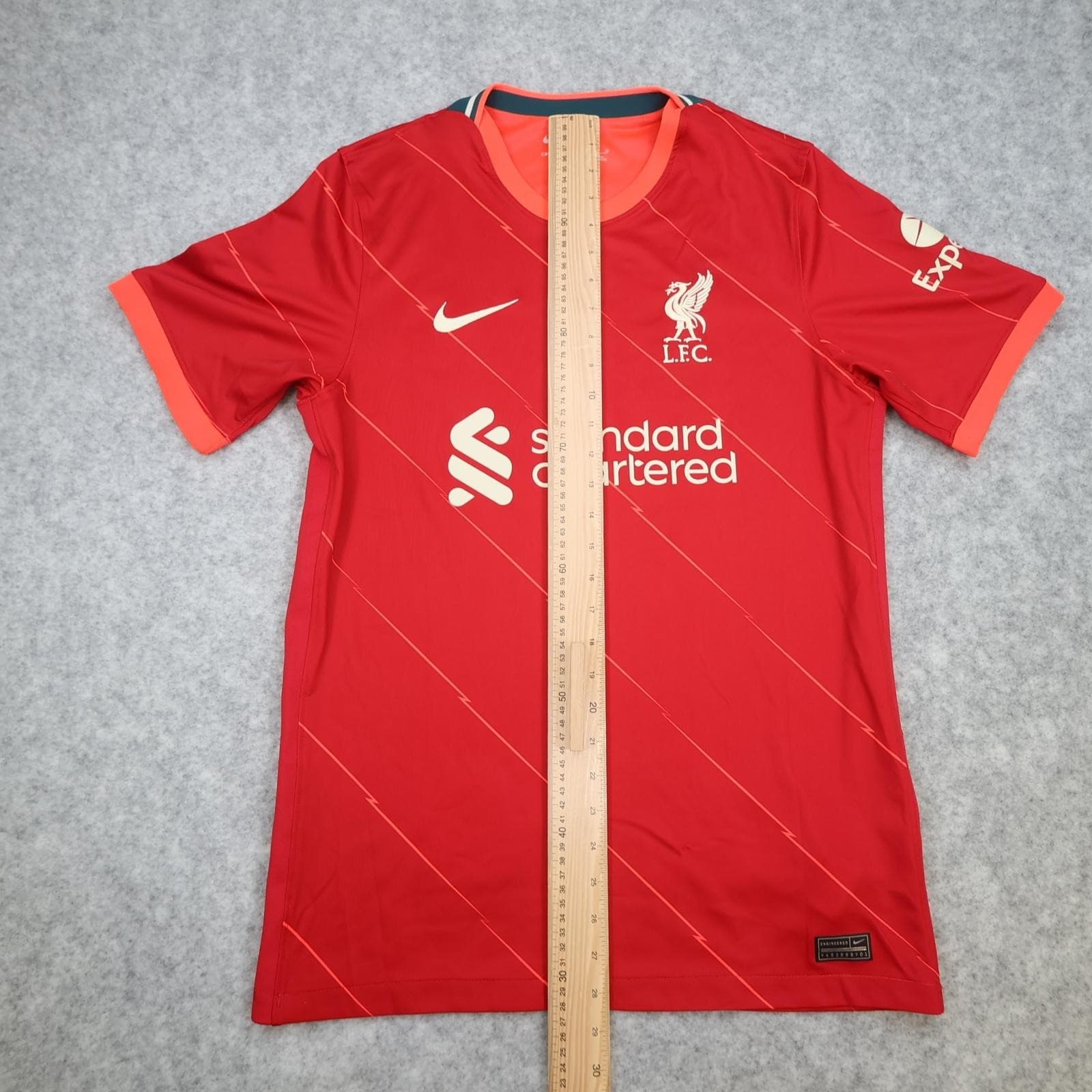 Liverpool Shirt Mens Medium Red Home 2021 2022 Football Nike Standard Chartered photo 12