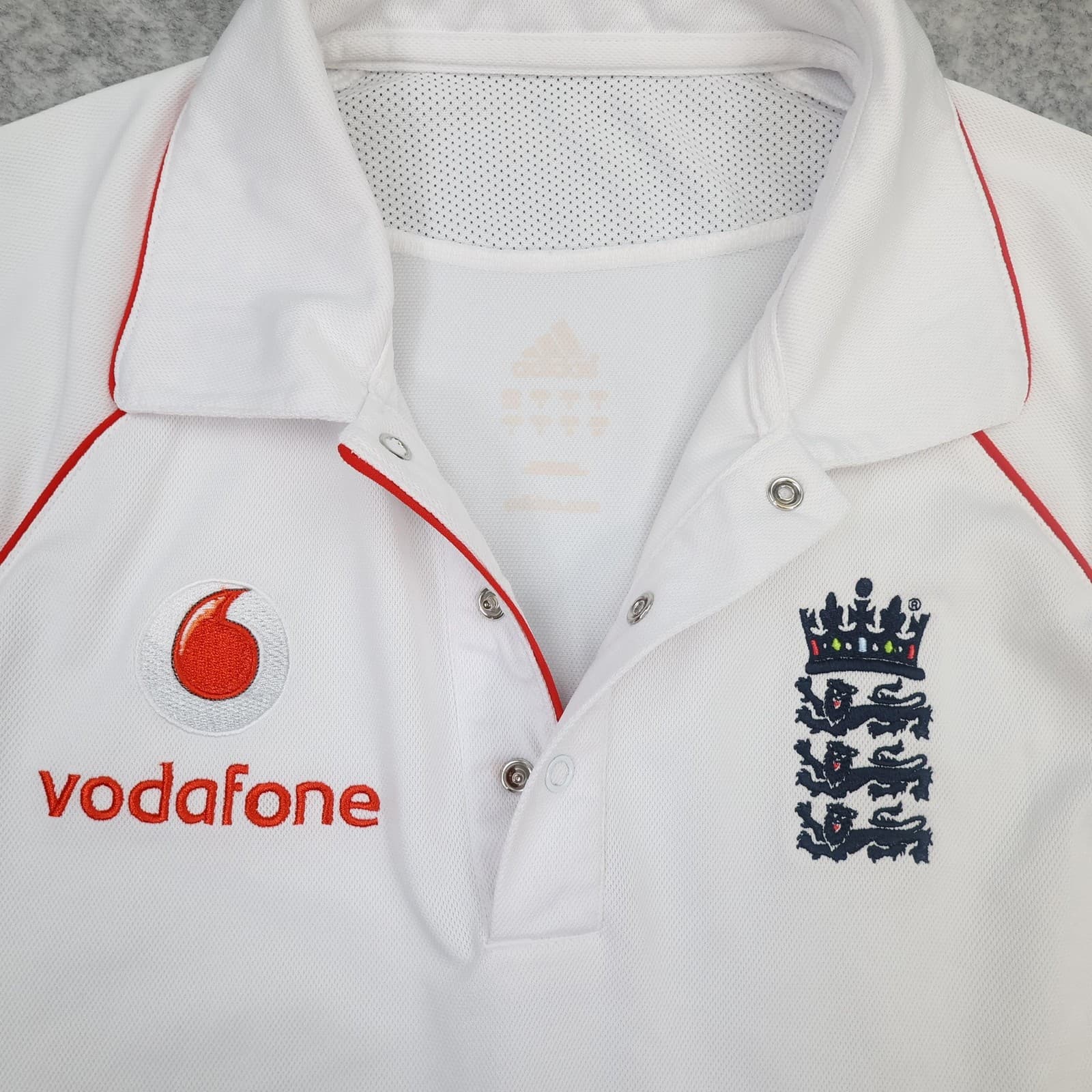 England Cricket Shirt Mens Small White Adidas 2008 2010 ECB Cricket Jersey photo 4