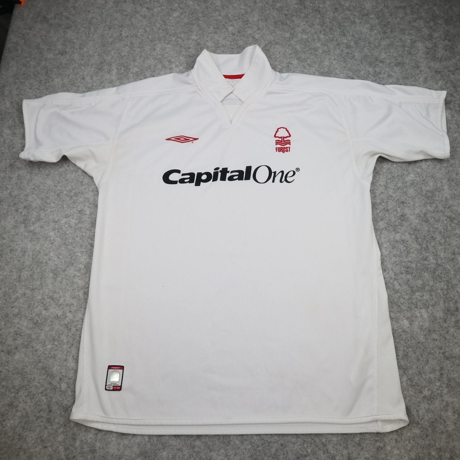Vintage Nottingham Forest Shirt Mens XL White Away 2004 2005 Umbro Capital One