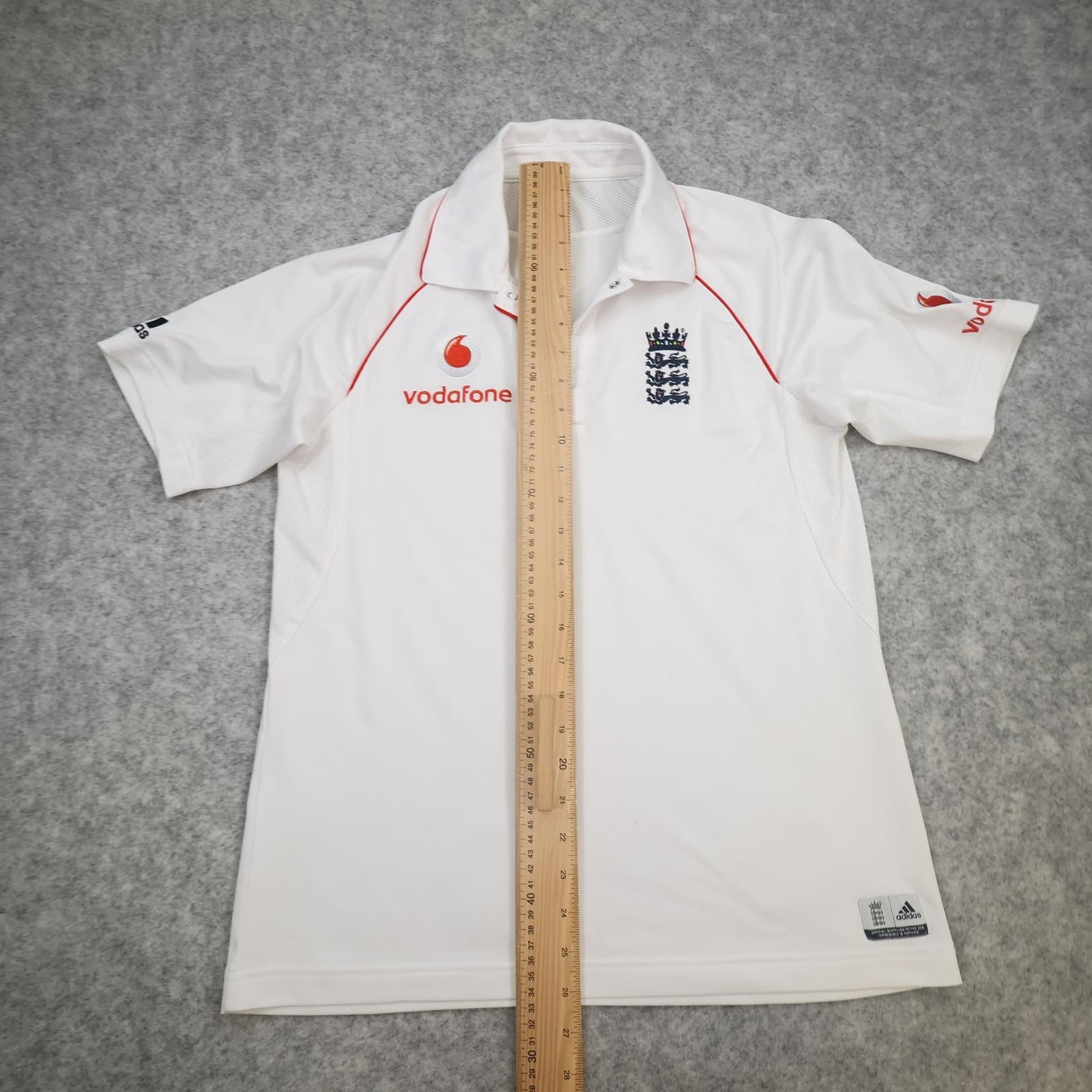 England Cricket Shirt Mens Small White Adidas 2008 2010 ECB Cricket Jersey photo 10