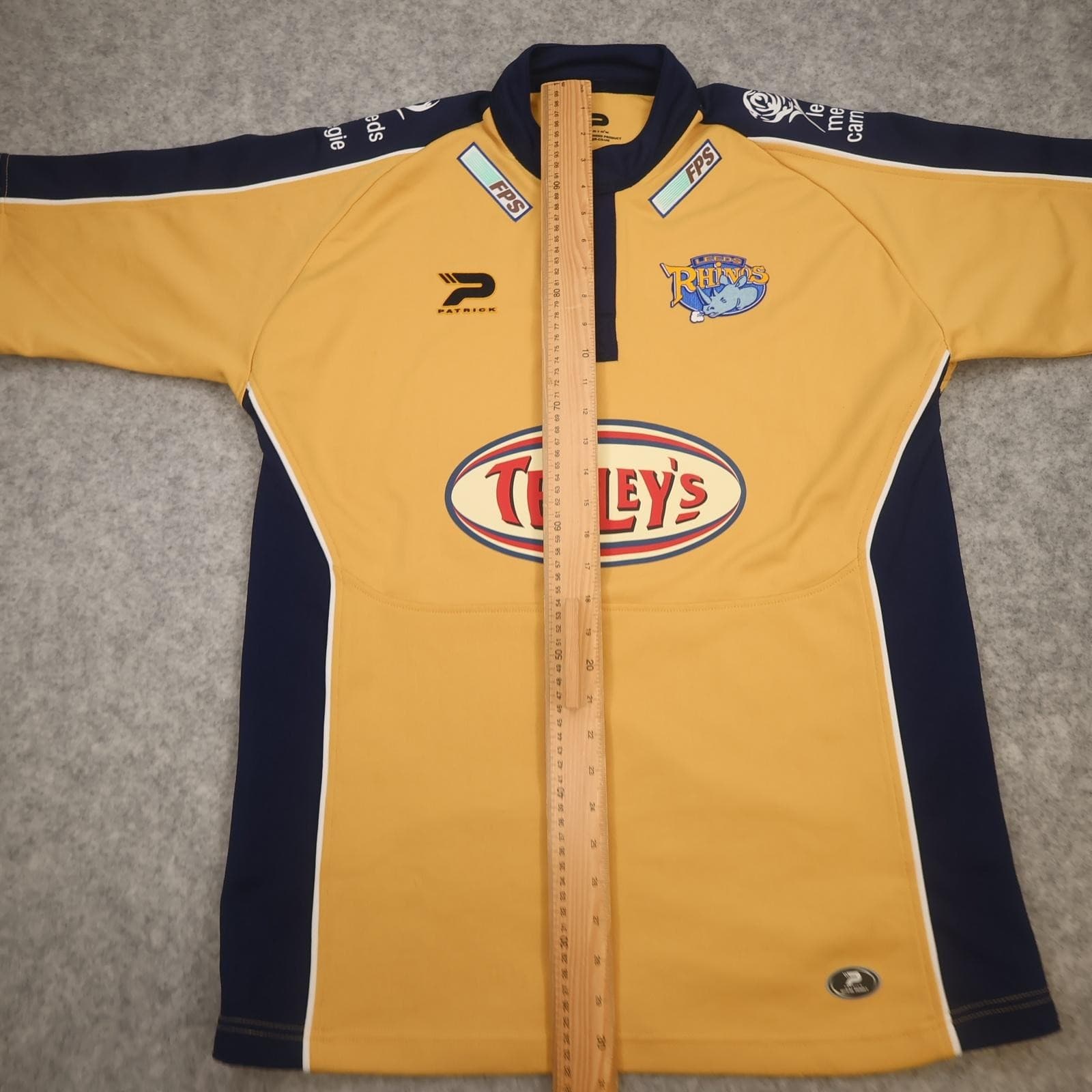 Vintage Leeds Rhinos Shirt Mens Large Gold Rugby League Patrick Tetley's KIA photo 11
