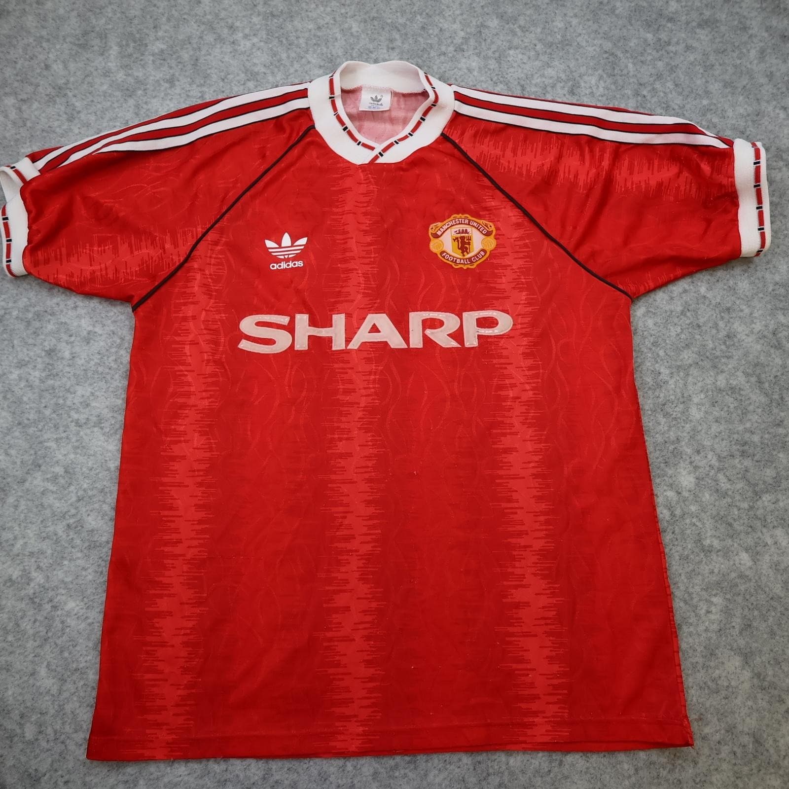 Vintage Manchester United Shirt Mens Medium Red Home 1990 92 Adidas Sharp Jersey