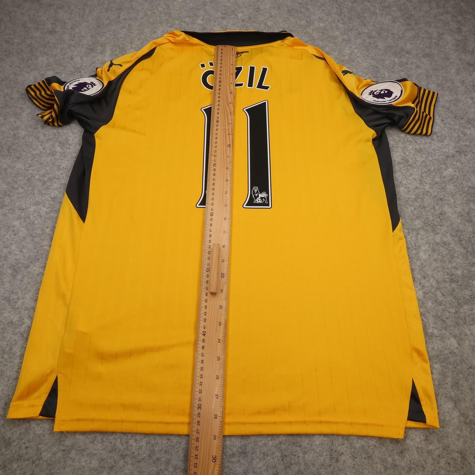 Arsenal Away Shirt Mens Large Yellow 2016 2017 EPL Football Puma Ozil 11 Jersey photo 13