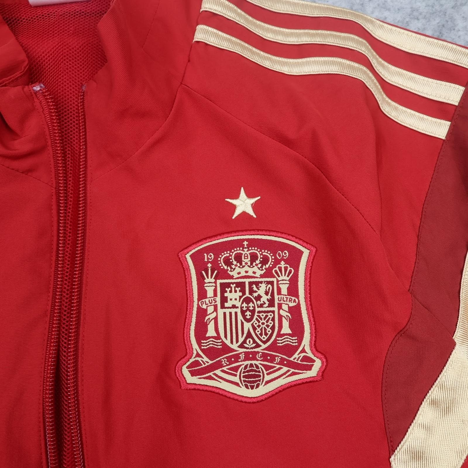 Spain Jacket Mens Medium Red 2013 2014 Football Adidas Track Top Training photo 3
