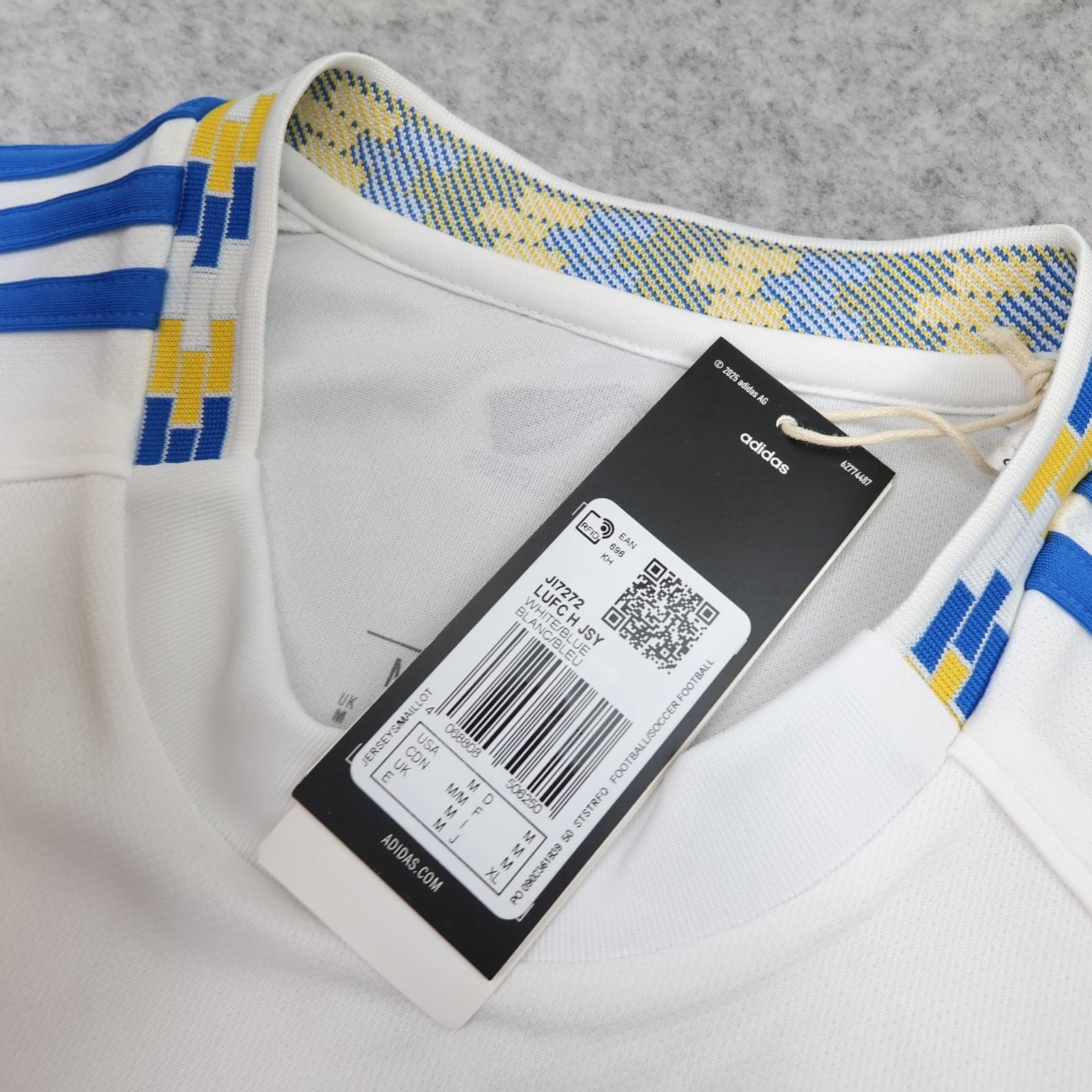 Leeds United Shirt Mens Medium White Home 2025 202 Adidas Red Bull Soccer Jersey photo 8