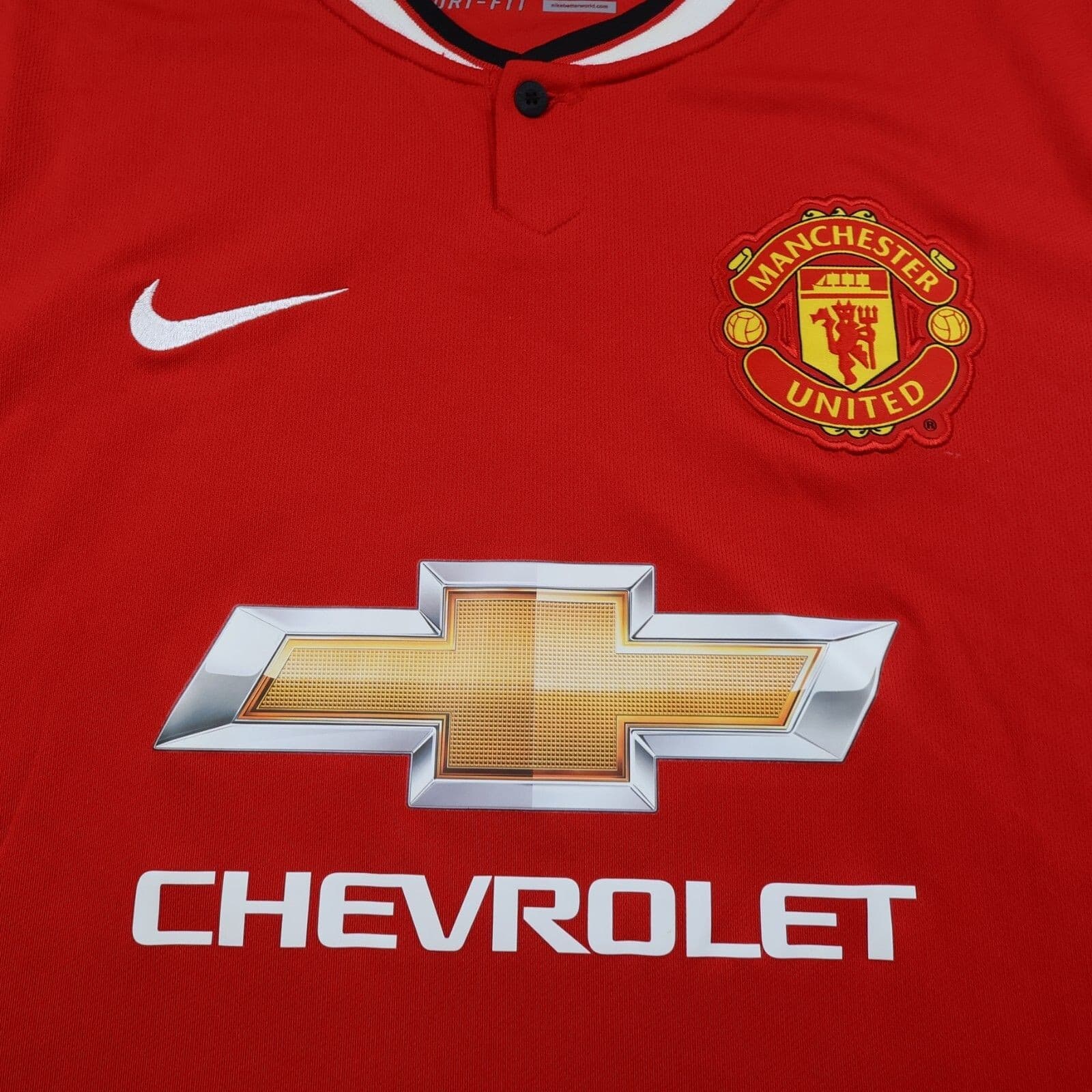 Manchester United Shirt Large Red Home Kit 2014 2015 Adidas Jersey Wayne Rooney photo 3