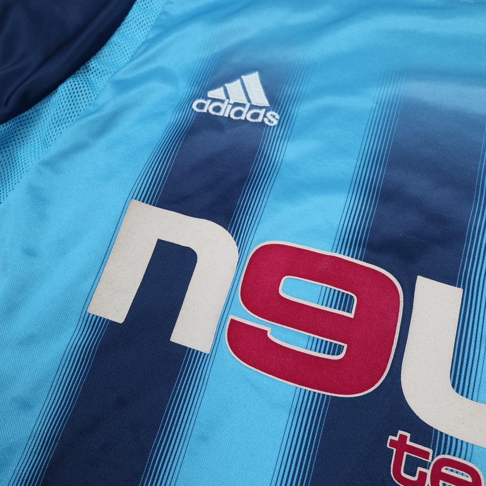 Olympique Marseille Shirt Mens Large Blue Away 2004 2005 Adidas Soccer Jersey photo 4