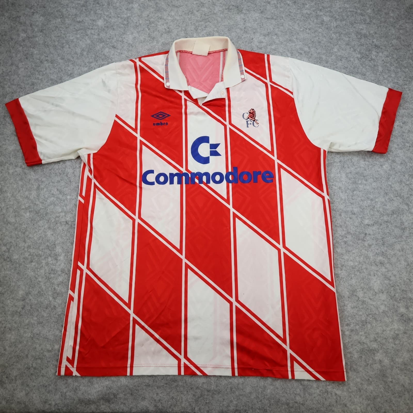 Vintage Chelsea Shirt Extra Large Red Away Kit 1990 1992 Jersey Commodore