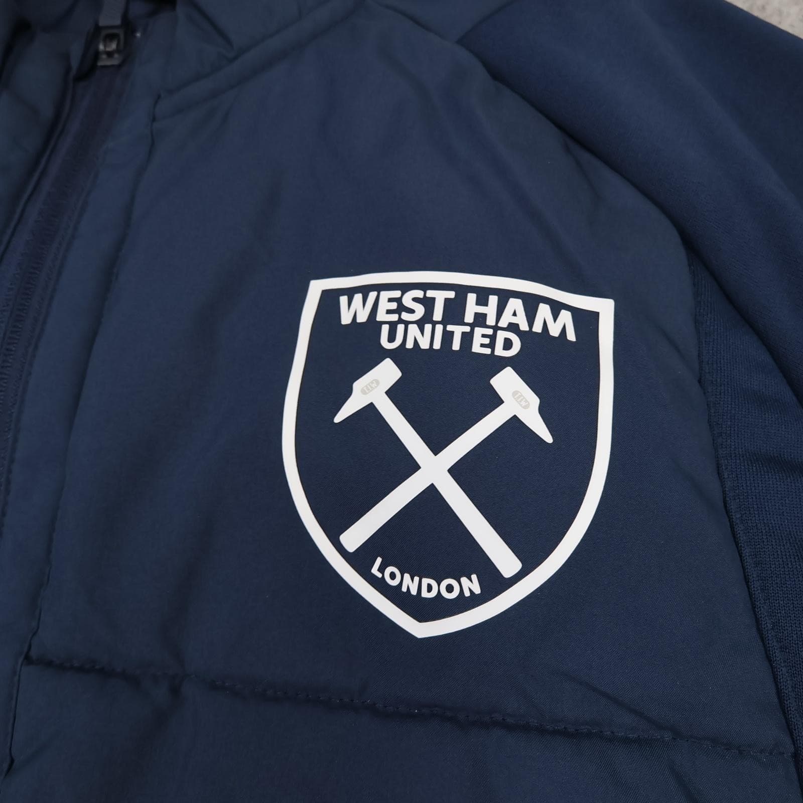 West Ham United Jacket Mens 2XL Blue Navy EPL Football Umbro Padded Training photo 5