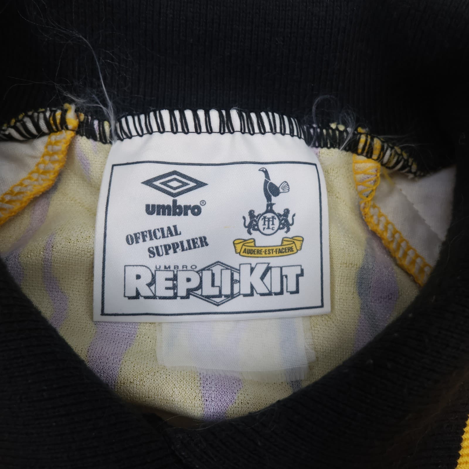 Vintage Tottenham Hotspur Shirt Small Yellow GoalKeeper Kit 1991 1993 Umbro 90s photo 5