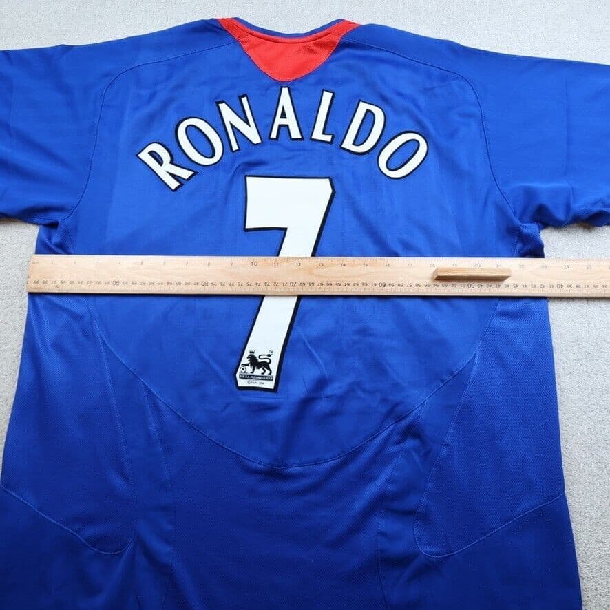 Manchester United Shirt Extra Large Blue Away Kit 2005 2006 Nike Jersey Ronaldo photo 8