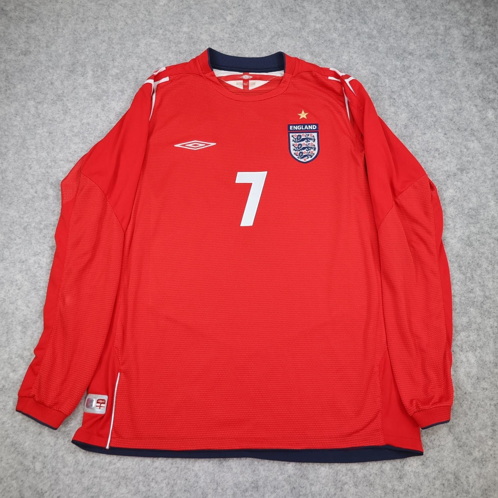 Vintage England Away Shirt Mens Medium Red 2004 2006 Football Umbro Beckham 7 photo 2
