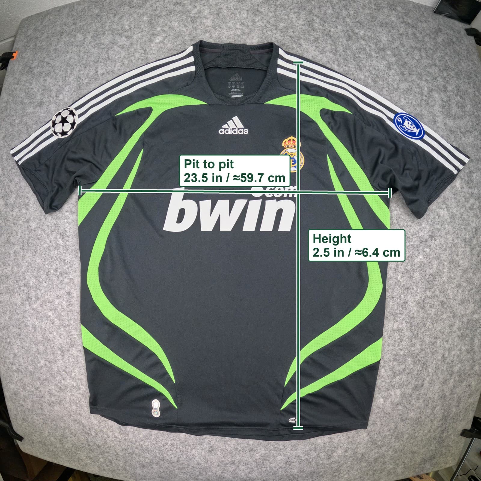 Real Madrid Football Shirt Adult XL Black Third 2007-08 adidas Champions League photo 3
