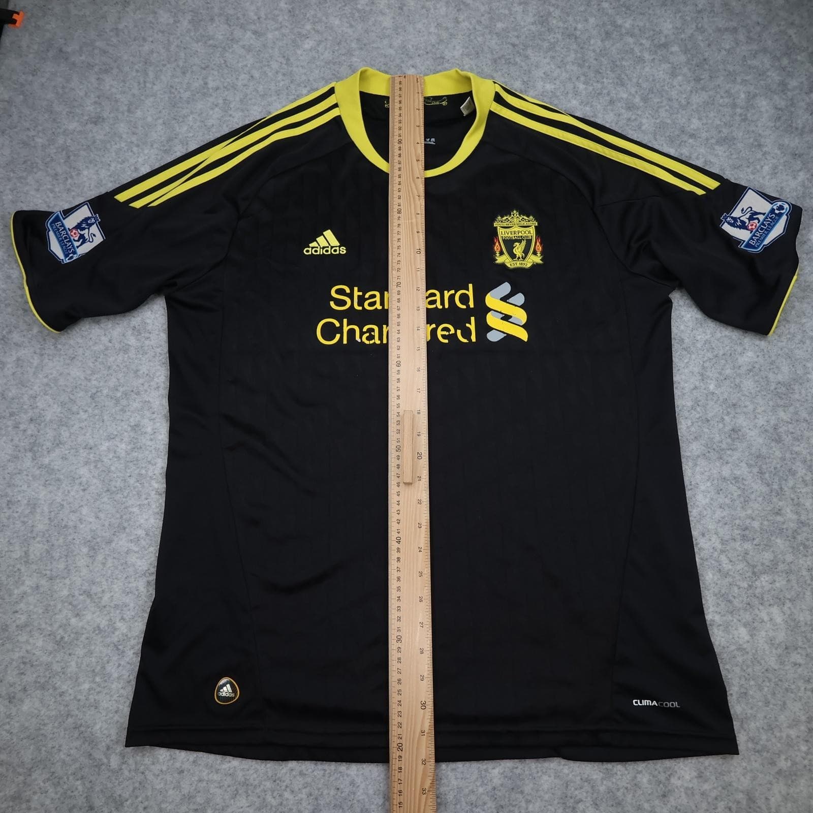 Liverpool Shirt Mens XL Black Away 2010 2011 Football Adidas Standard Chartered photo 18