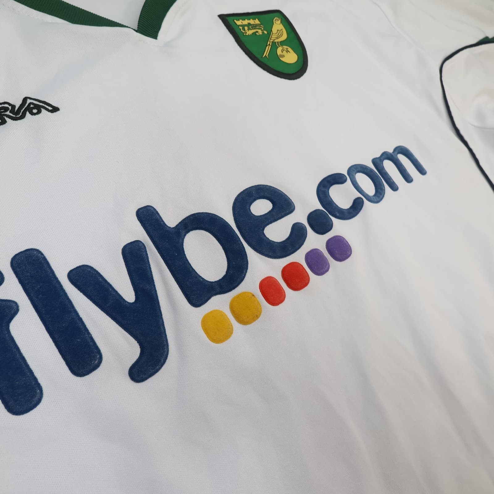 Norwich City Shirt Mens Large White Away 2006 2007 Xara Flybe Soccer Jersey photo 7